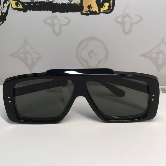 New Authentic Black Rectangular Sunglasses GG1369S 001 - Picture 1 of 11